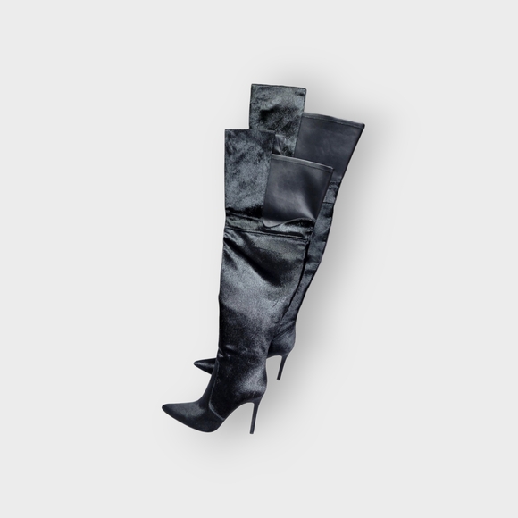 NIB✨️ Good American Emma Calf Fur Thigh High Boot - Picture 5 of 8